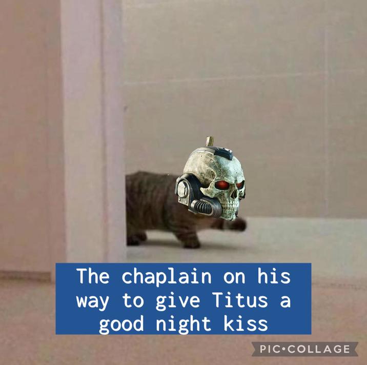 The chaplain on his way to give Titus a good night kiss PIC COLLAGE
