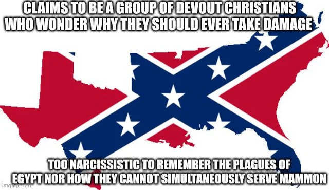 CLAIMS TO BE A GROUP OF DEVOUT CHRISTIANS WHO WONDER WHY THEY SHOULD EVER TAKE DAMAGE TOO NARCISSISTIC TO REMEMBER THE PLAGUES OF EGYPT NOR HOW THEY CANNOT SIMULTANEOUSLY SERVE MAMMON imgmp.com
