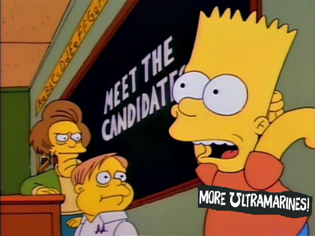 AaBbCc DdEeFF Go MEET THE CANDIDATES MORE ULTRAMARINES!