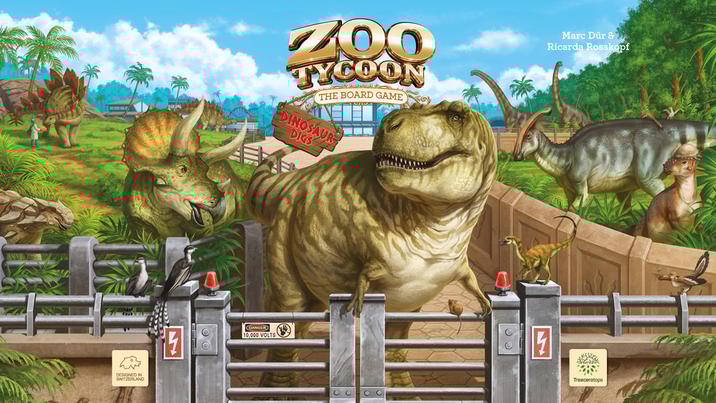 SWITZERLAND GANGER 10,000 VOLTS ZOO TYCOON THE BOARD GAME DINOSAUR DIGS 7 Treeceratops Marc Dür & Ricarda Rosskopf