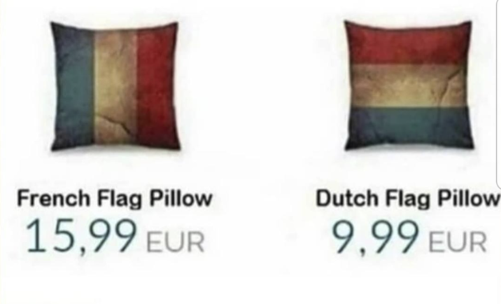 French Flag Pillow 15,99 EUR Dutch Flag Pillow 9,99 EUR