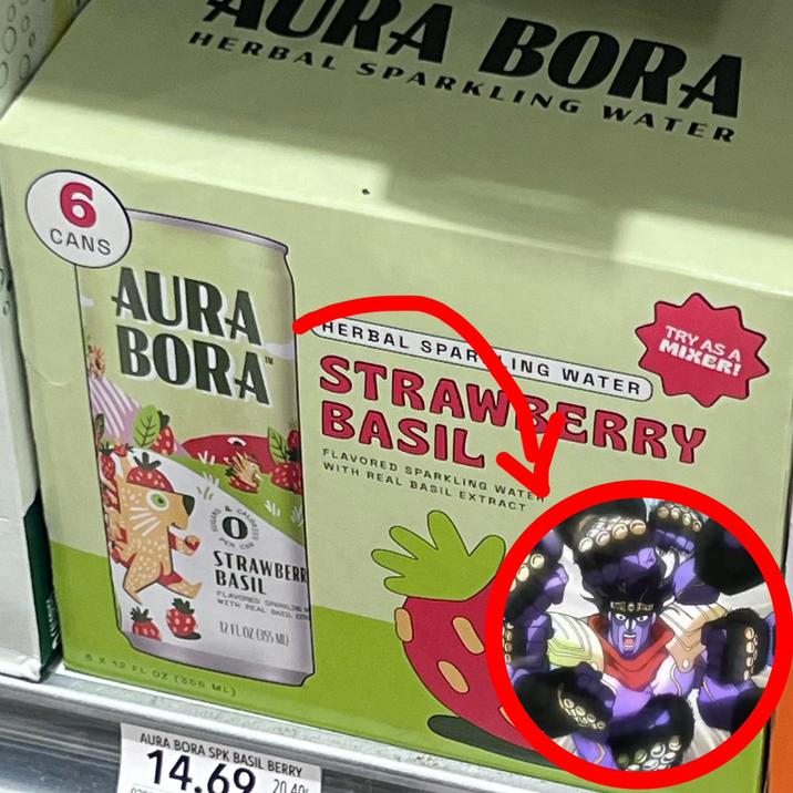 A BORA HERBAL SPARKLING WATER 6 CANS AURA HERBAL SPARING WATER TRY AS A MIXER! BORA STRAWBERRY BASIL FLAVORED SPARKLING WATER WITH REAL BASIL EXTRACT CALORIES PER CEA STRAWBERR BASIL FLAVORED SPARKLING WITH REAL BASSL 12 FL OZ 655 MU 8X12 FL OZ (365 ML) AURA BORA SPK BASIL BERRY A 14.69 20.40