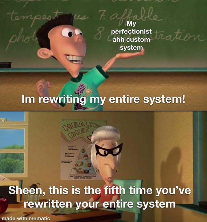 tempest phot us 7. affable 8 perfectioniststration system Im rewriting my entire system! HEALTH DIET TEETH AFTER MALE Sheen, this is the fifth time you've rewritten your entire system made with mematic