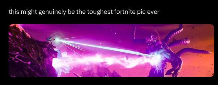 this might genuinely be the toughest fortnite pic