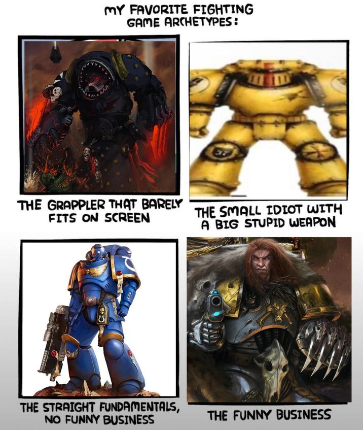 772 MY FAVORITE FIGHTING GAME ARCHETYPES: THE GRAPPLER THAT BARELY THE SMALL IDIOT WITH FITS ON SCREEN A BIG STUPID WEAPON 45 THE STRAIGHT FUNDAMENTALS, NO FUNNY BUSINESS THE FUNNY BUSINESS