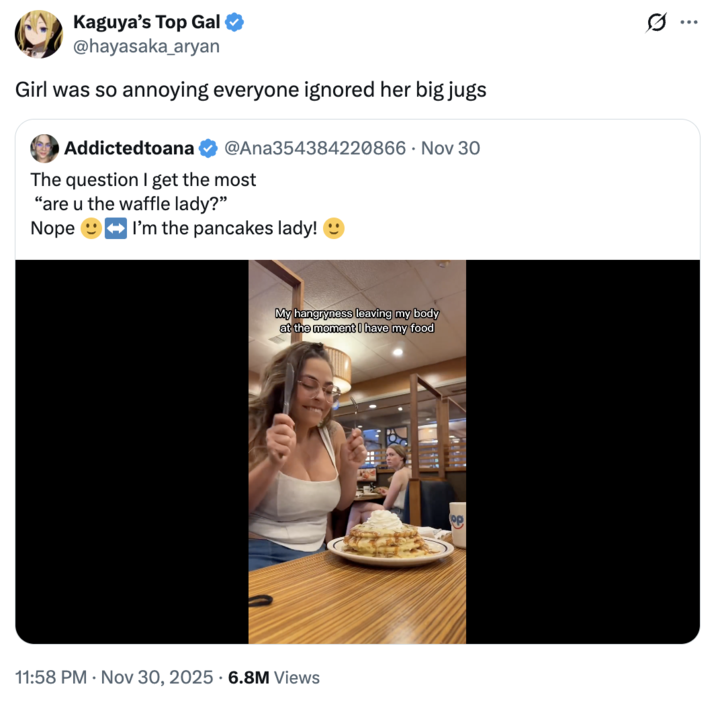 A "quote-tweet":https://knowyourmeme.com/memes/quote-retweets-qrts about Addictedtoana having an "OF":https://knowyourmeme.com/memes/sites/onlyfans account and having gone on a physical fitness journey since her "cringe":https://knowyourmeme.com/memes/cringe "IHOP Dance":https://knowyourmeme.com/memes/addictedtoana-ihop-dance-were-all-the-person-at-the-next-table "TikTok":https://knowyourmeme.com/memes/sites/tiktok video.