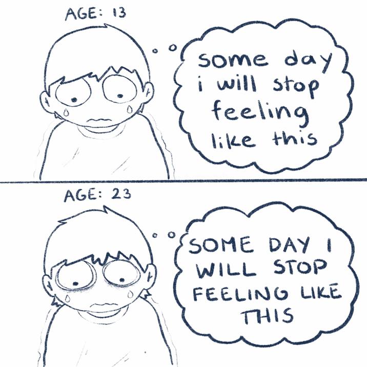 AGE: 13 www AGE: 23 some day i will stop feeling like this SOME DAY 1 WILL STOP FEELING LIKE THIS