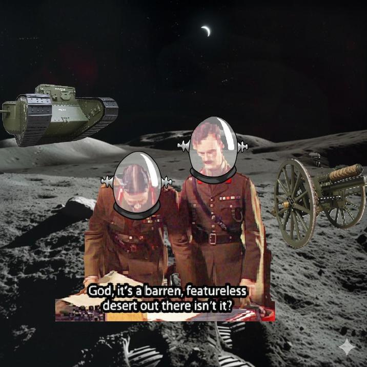 God, it's a barren, featureless desert out there isn't it?