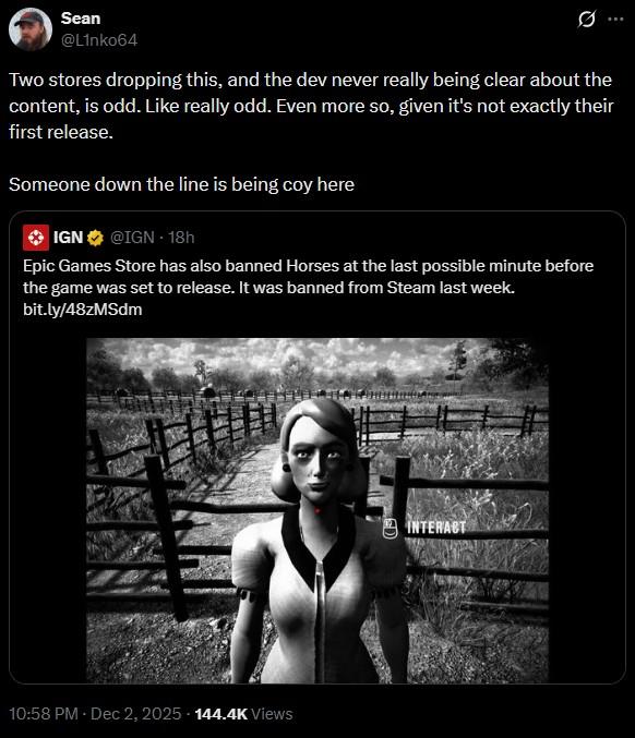 A post about the ban of Horses. 