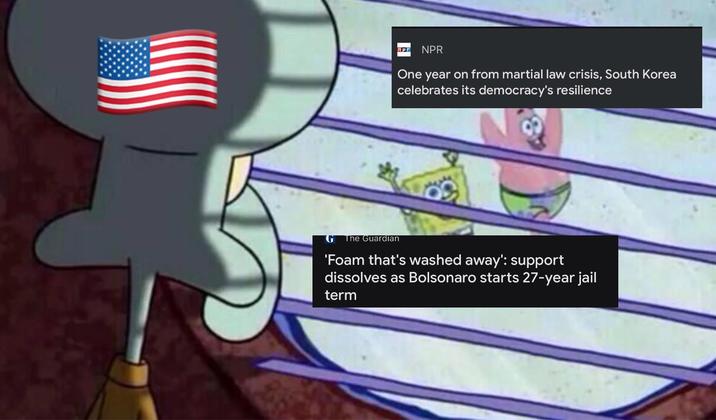 NPR One year on from martial law crisis, South Korea celebrates its democracy's resilience G The Guardian 'Foam that's washed away': support dissolves as Bolsonaro starts 27-year jail term