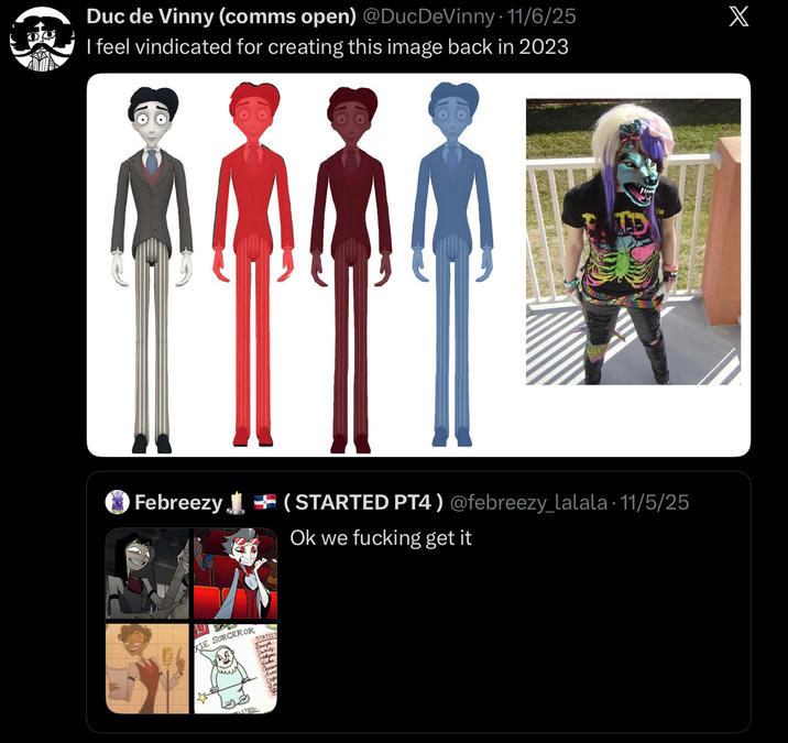 Duc de Vinny (comms open) @DucDeVinny • 11/6/25 I feel vindicated for creating this image back in 2023 כד Febreezy (STARTED PT4 ) @febreezy_lalala · 11/5/25 Ok we f------ get it KIE SORCER OR STATIST TICS Charan Anne X