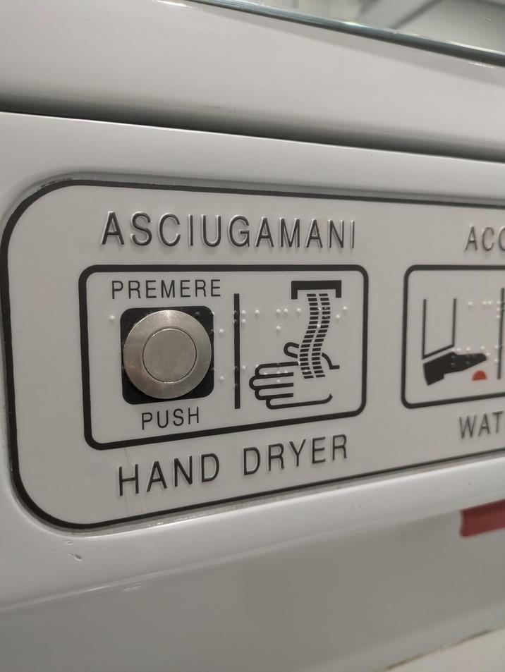 ASCIUGAMANI PREMERE PUSH ह AC HAND DRYER WAT