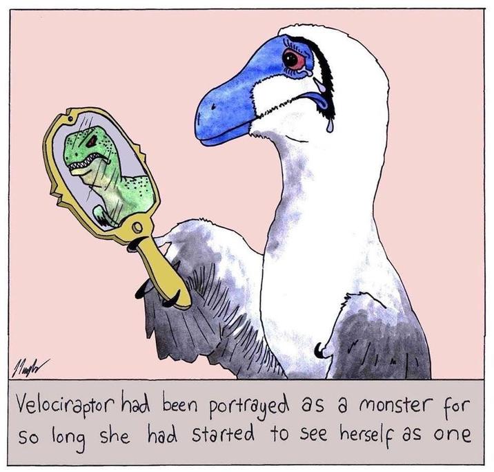 Mugler Velociraptor had been portrayed as a monster for So long she had started to see herself as one