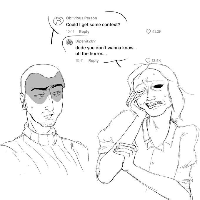 A meme referencing the the "dude you don't wanna know" meme. It shows a protagonist and a blind man interacting.