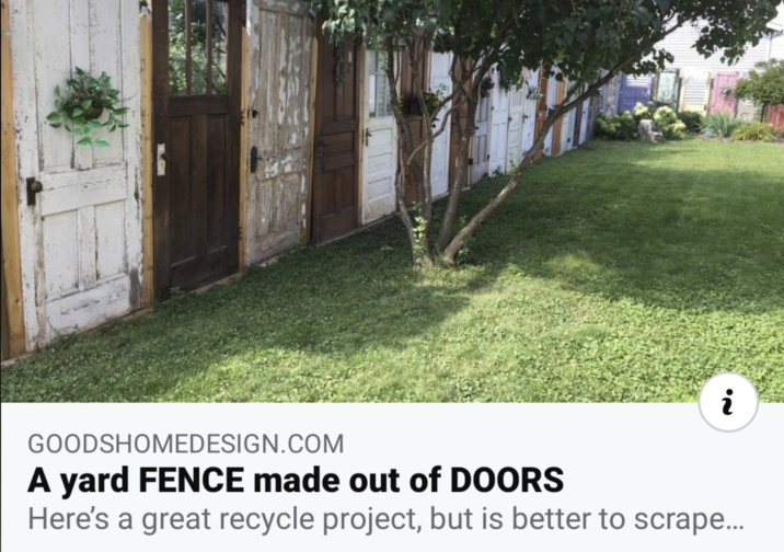 i GOODSHOMEDESIGN.COM A yard FENCE made out of DOORS Here's a great recycle project, but is better to scrape...