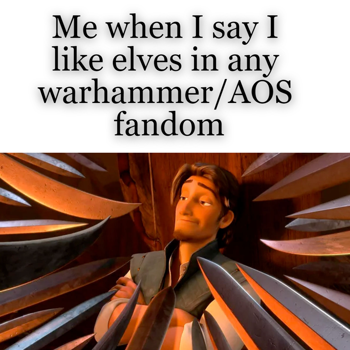 Me when I say I like elves in any warhammer/AOS fandom
