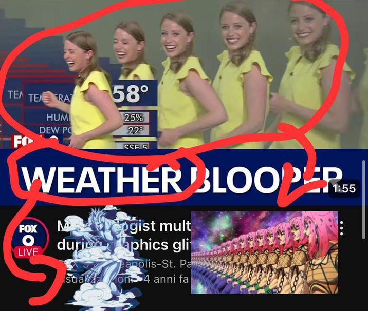 TEN TE RA 58° HUM 25% DEW PO 22° FO SSE WEATHER BLOOPERSS FOX O LIVE Matengist mult duria aphics gli Panolis-St. Pa sta on 4 anni fa 1:55