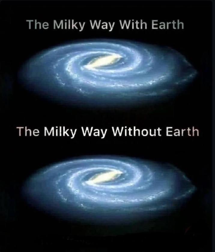 The Milky Way With Earth The Milky Way Without Earth