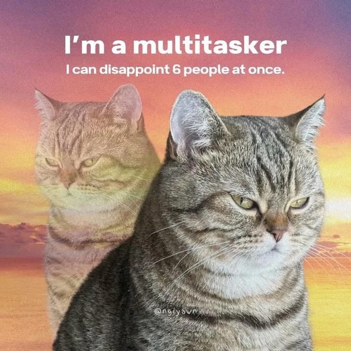 I'm a multitasker I can disappoint 6 people at once. @ngiyawn