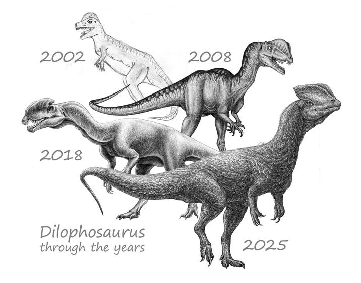 2002 2008 2018 Dilophosaurus through the years 2025