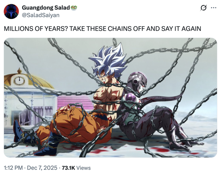 A "quote-tweet":https://knowyourmeme.com/memes/quote-retweets-qrts about an "AI Video":https://knowyourmeme.com/memes/cultures/ai-video of a convicted criminal being sentenced to 6,700 years.