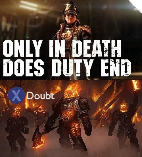 P ONLY IN DEATH DOES DUTY END X Poubt