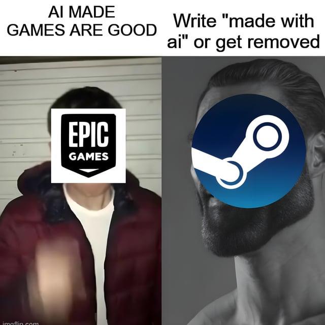 AI MADE GAMES ARE GOOD Write "made with ai" or get removed EPIC GAMES
