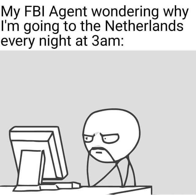 My FBI Agent wondering why Netherlands I'm going to the every night at 3am:
