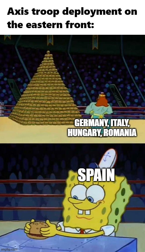 Axis troop deployment on the eastern front: imgflip.com GERMANY, ITALY, HUNGARY, ROMANIA SPAIN