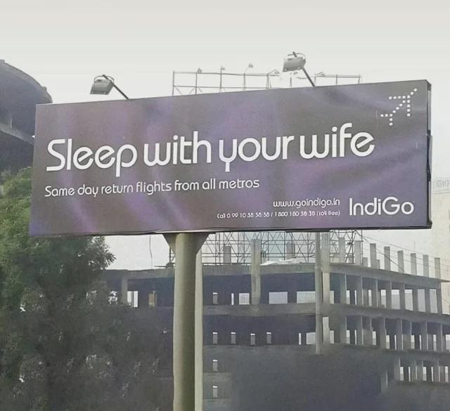 Sleep with your wife Same day return flights from all metros www.goindigo.in Call 0 00 10 38 30 30 / 1800 160 30 30 (10% Bea) IndiGo