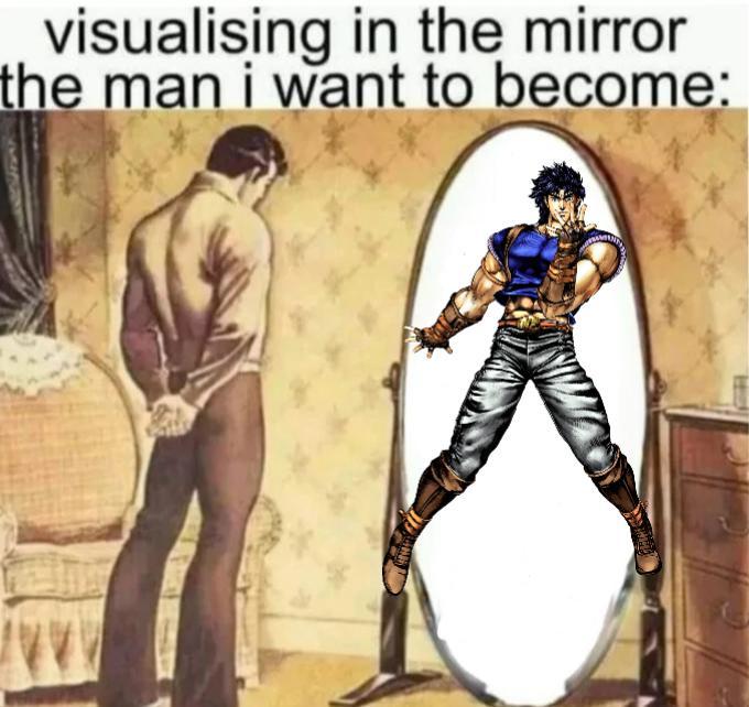 visualising in the mirror the man i want to become: