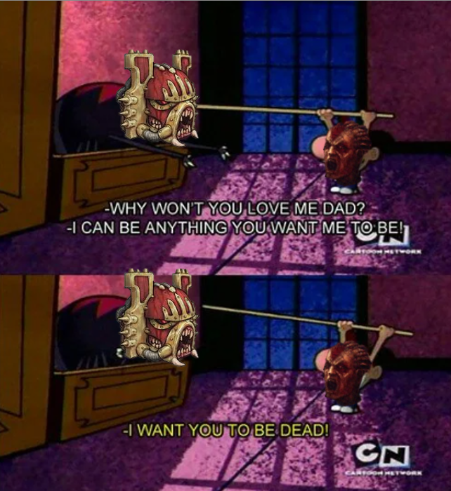-WHY WON'T YOU LOVE ME DAD? -I CAN BE ANYTHING YOU WANT ME TO BE! -I WANT YOU TO BE DEAD! CN
