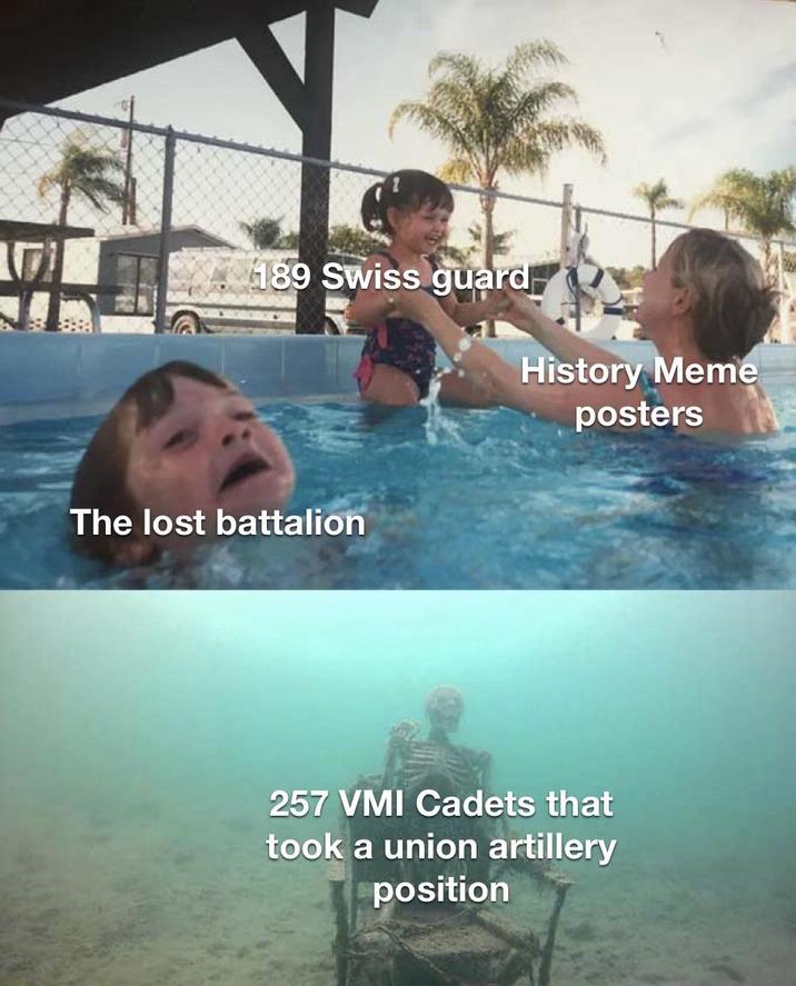 189 Swiss guard History Meme posters The lost battalion 257 VMI Cadets that took a union artillery position