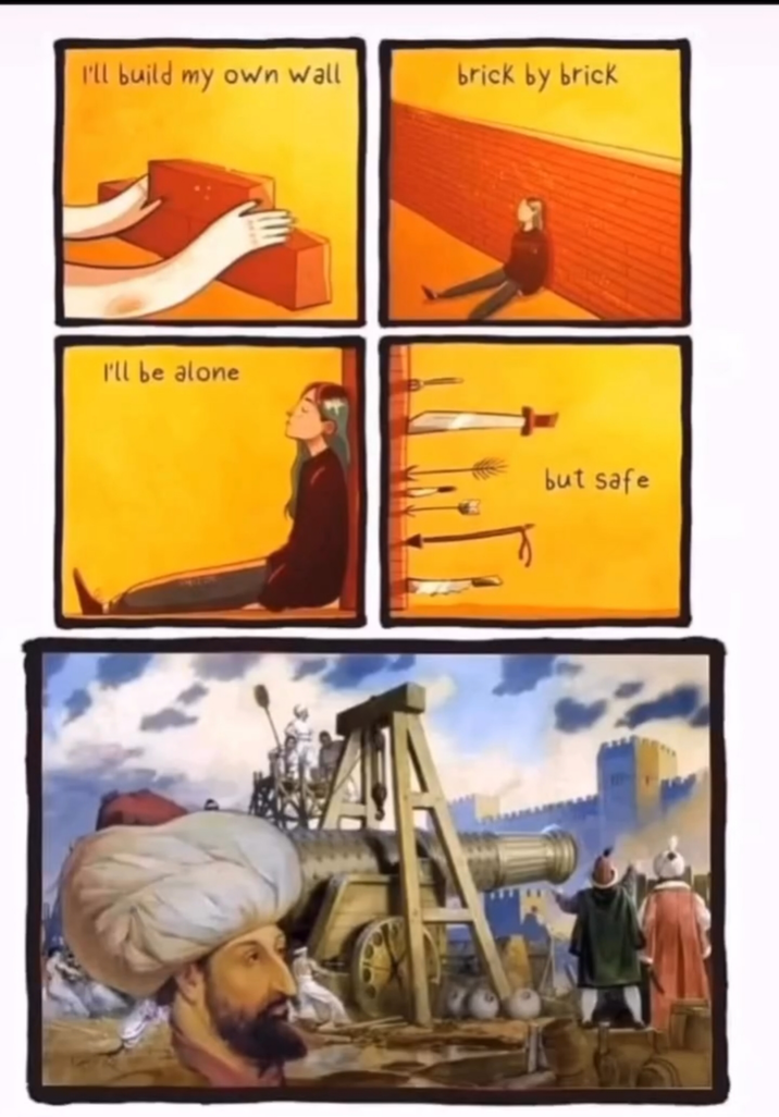 I'll build my own wall brick by brick I'll be alone but safe