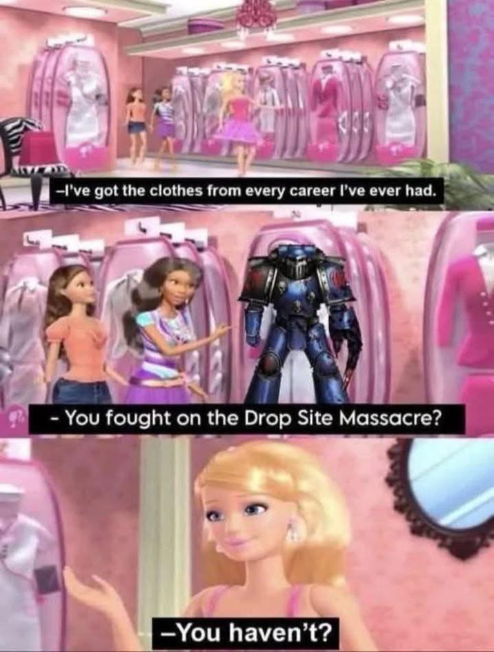 -I've got the clothes from every career I've ever had. -You fought on the Drop Site Massacre? -You haven't?