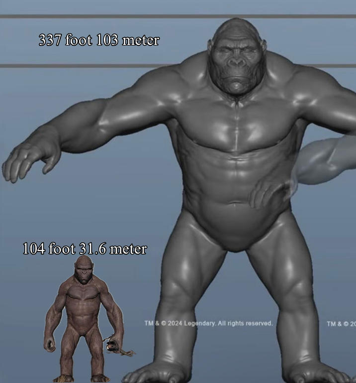 337 foot 103 meter 104 foot 31.6 meter TM & © 2024 Legendary. All rights reserved. TM & ©20