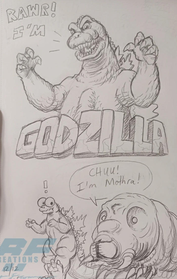 RAWR! I'M GODZILLA 10 снии! I'm Mothra! BA REATIONS 12/12