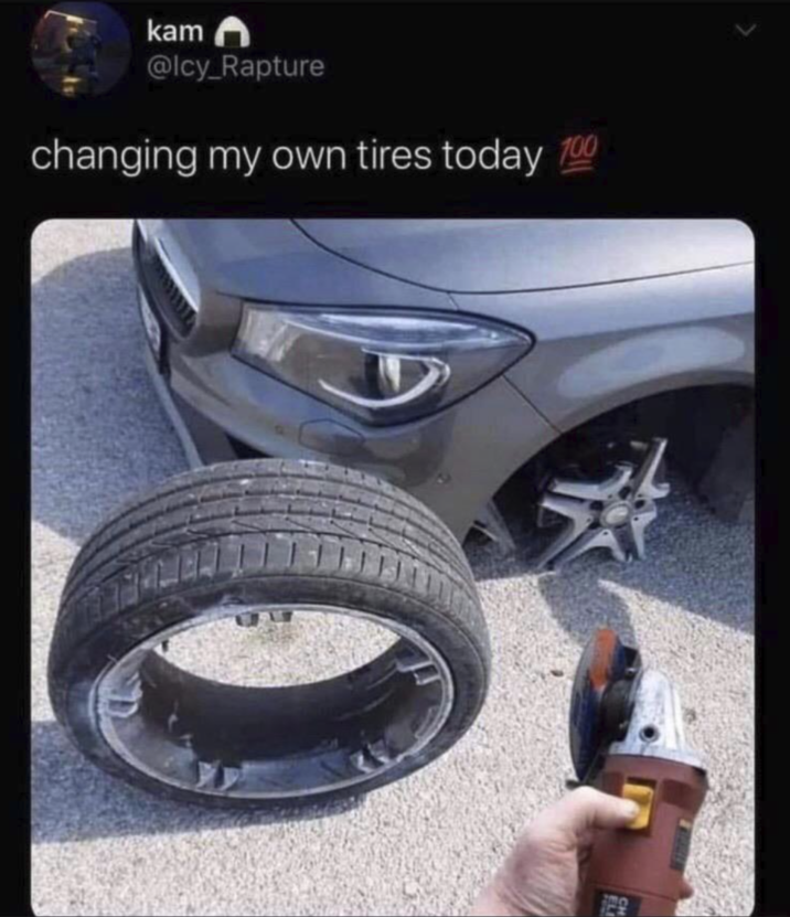 kam @lcy_Rapture changing my own tires today