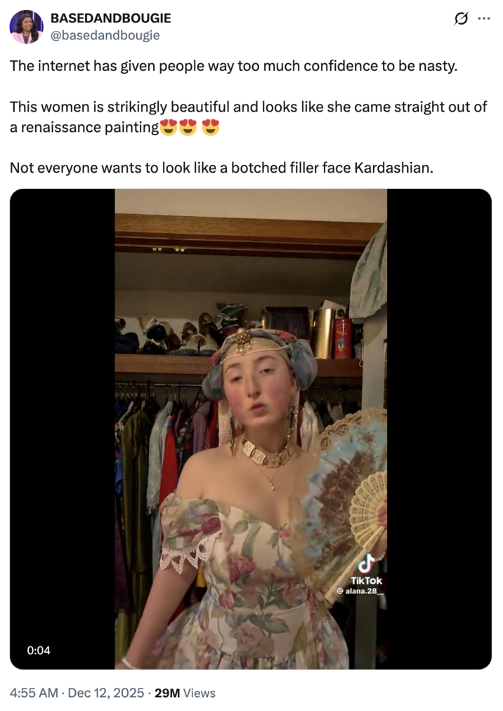 A "tweet":https://knowyourmeme.com/memes/sites/twitter-x in defence of Alana.28.