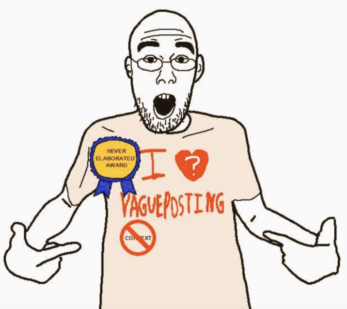 Reference: "Soyjak Pointing at Shirt / Shirtjak":https://knowyourmeme.com/memes/soyjak-pointing-at-shirt-shirtjak.