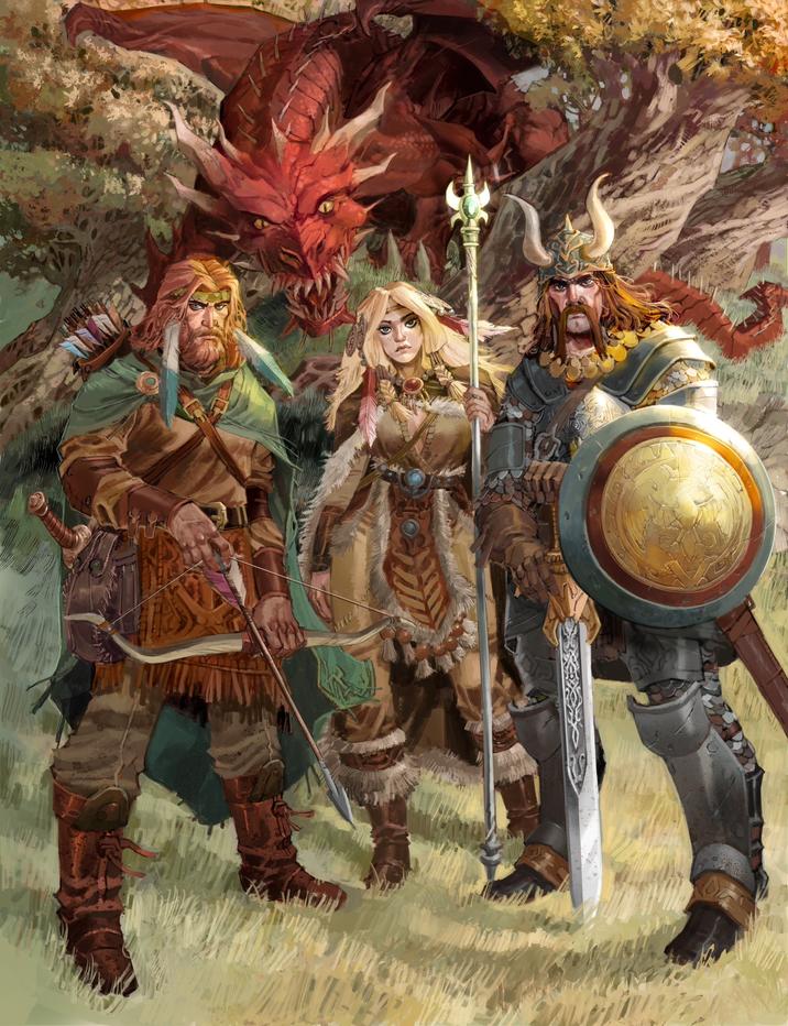 This piece is a remake of  <a href="https://larryelmore.com/store/DRAA/dragonlance--dragons-of-autumn-twilight">Larry Elmore's classic painting for Dragons of Autumn Twilight</a>.