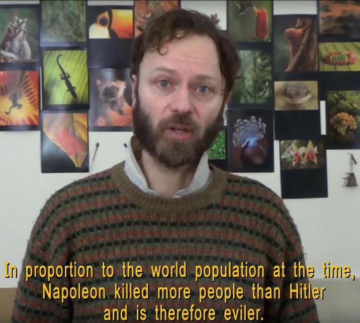 In proportion to the world population at the time, Napoleon killed more people than Hitler and is therefore eviler.