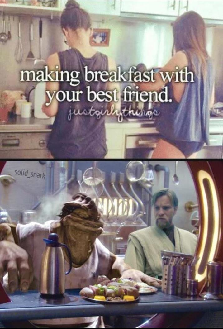making breakfast with your best friend. justgirly things solid_snark MINED