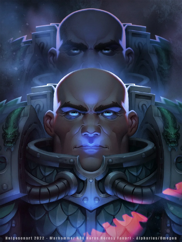 Helgesonart 2022 Warhammer 40K Horus Heresy Fanart Alpharius/Omegon