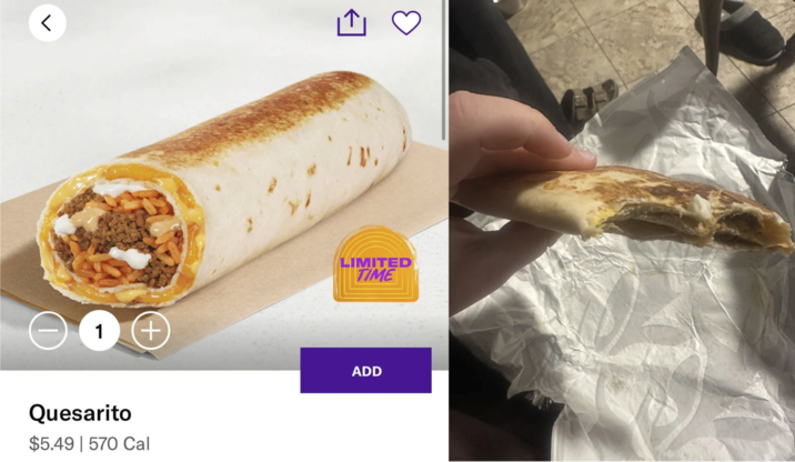 1 + LIMITED TIME ADD Quesarito $5.49 | 570 Cal SPECIAL