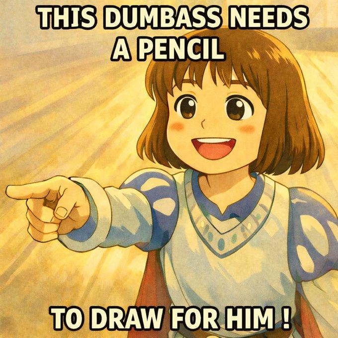 A meme making fun of pencilslop.