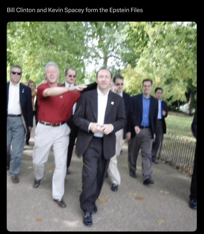 Bill Clinton and Kevin Spacey form the Epstein Files