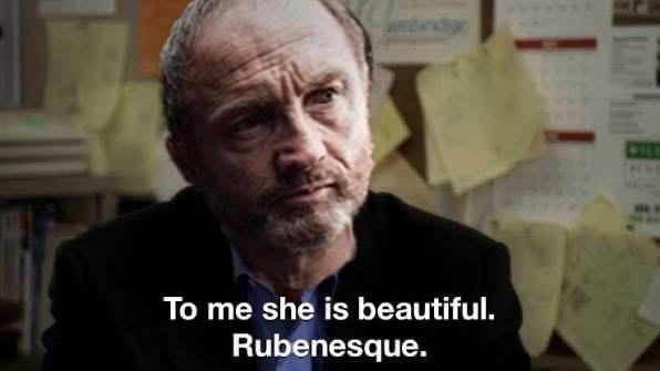 To me she is beautiful. Rubenesque.