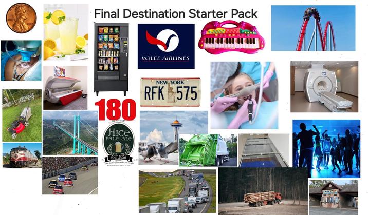 REDTY Final Destination Starter Pack ARMY VOLÉE AIRLINES 180 au natural Hice Pale ale NEW YORK RFK 575 eST.1856 2.3% abv what doesn't kill you makes you stronger Bloodth Man, MrKinley, PA 15180