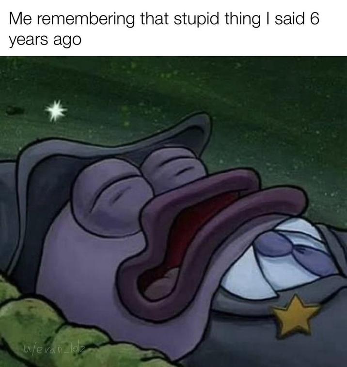 Me remembering that stupid thing I said 6 years ago Wevan lo